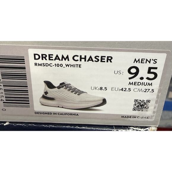 Size 9.5 Men’s Rabbit Dream Chaser White Black Athletic Running Shoes Sneakers main image 5